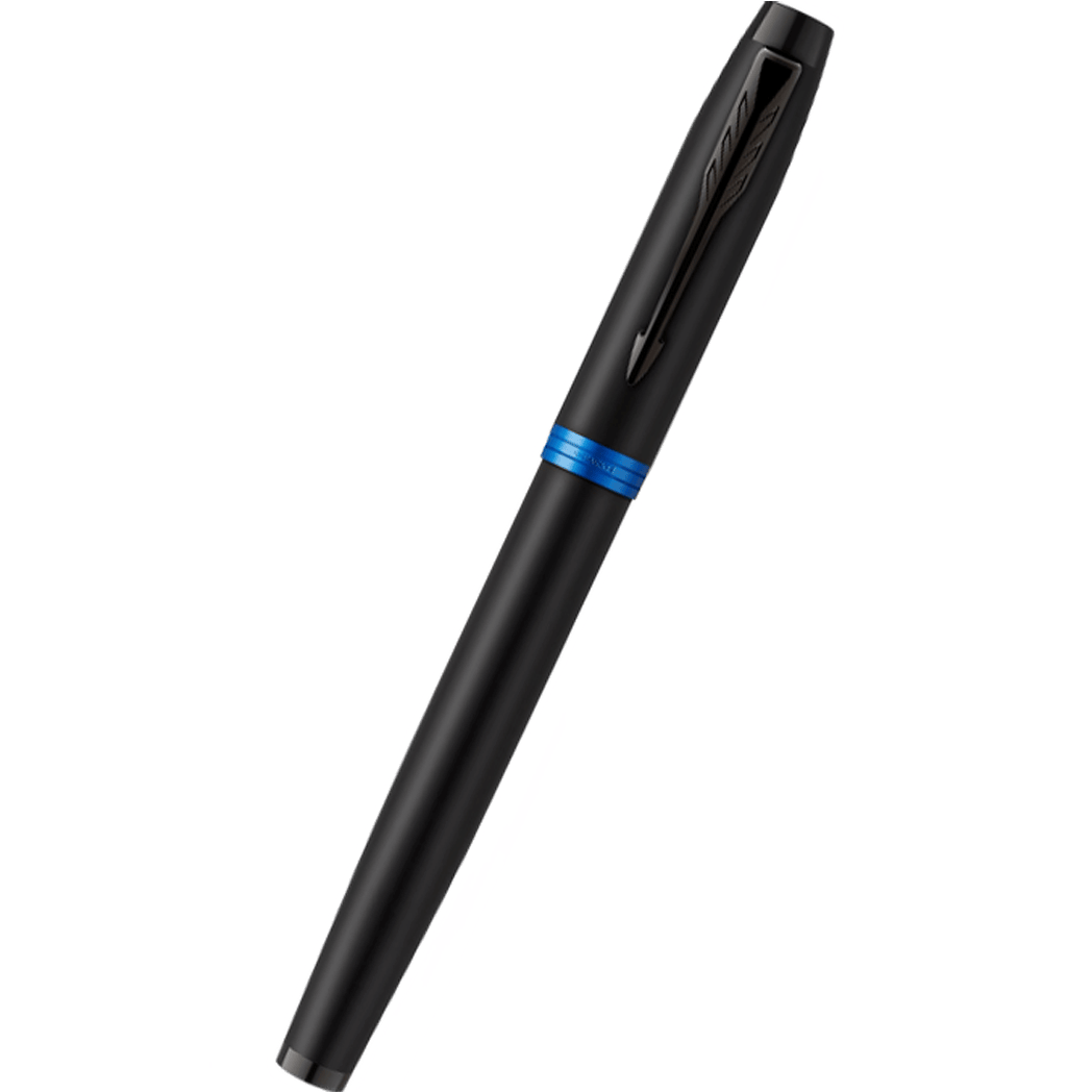 Parker IM Rollerball Pen - Satin Black - Marine Blue Ring-Pen Boutique Ltd