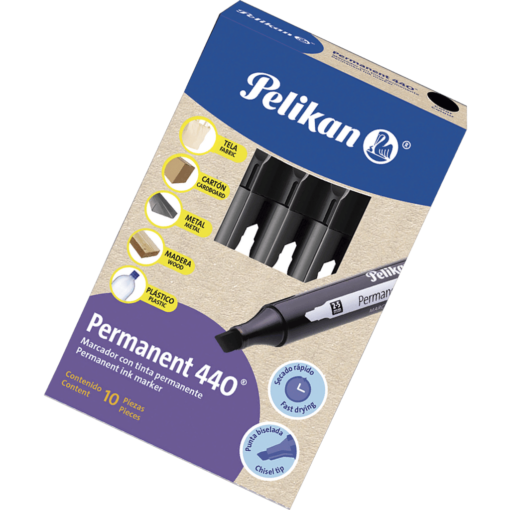 Pelikan 440 Permanent Marker, Box of 10, Black (30240017)