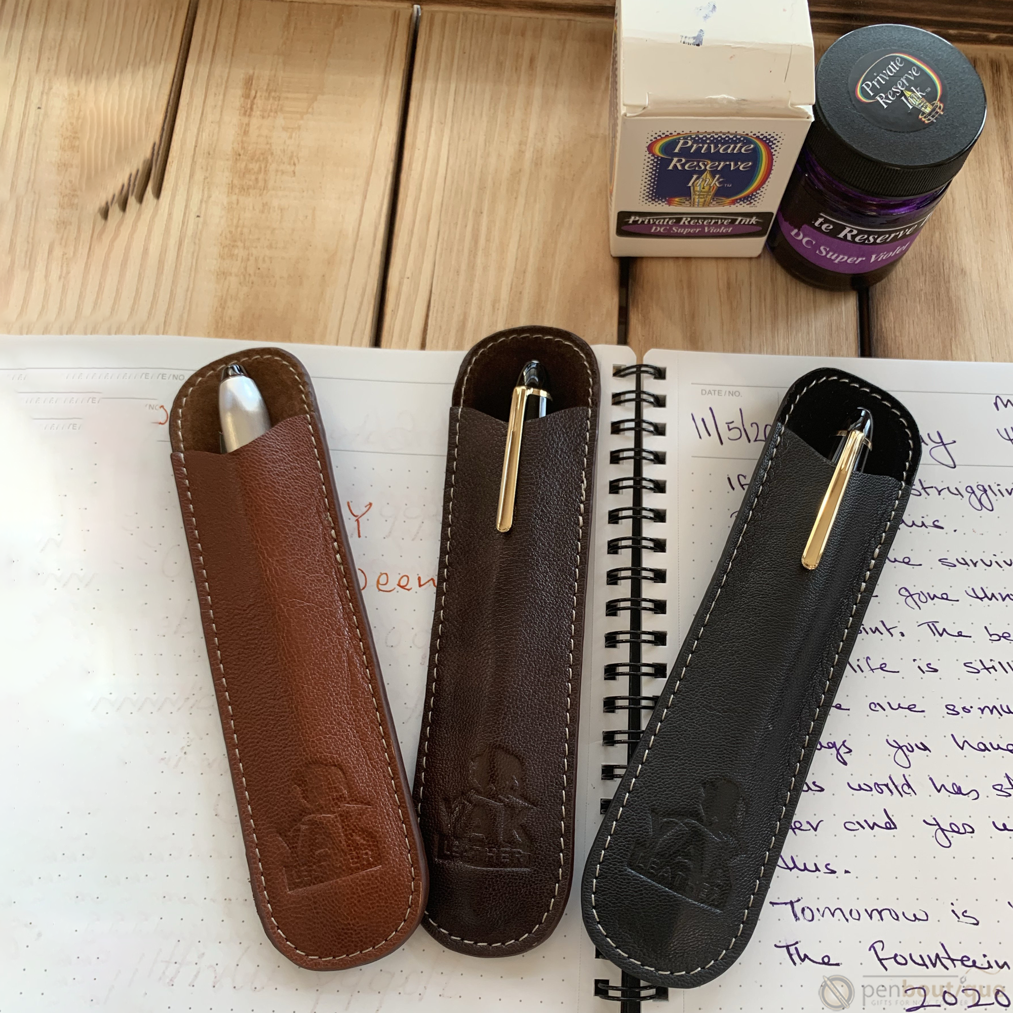 Pen Boutique Yak Leather Single Pen Sleeve - Tan-Pen Boutique Ltd