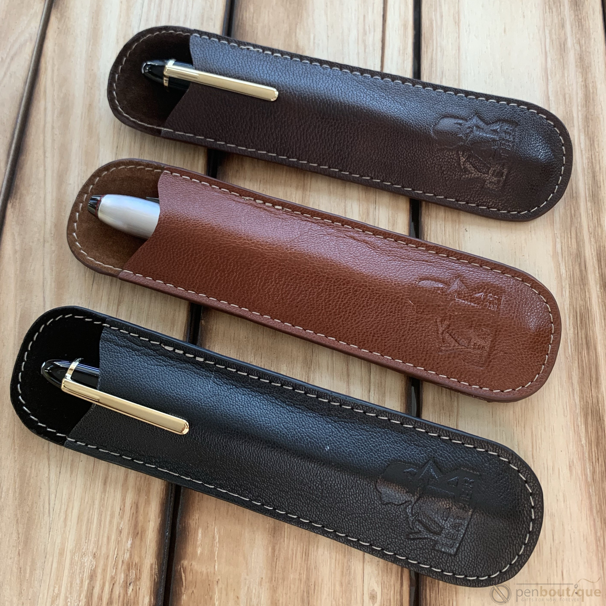 Pen Boutique Yak Leather Single Pen Sleeve - Tan-Pen Boutique Ltd