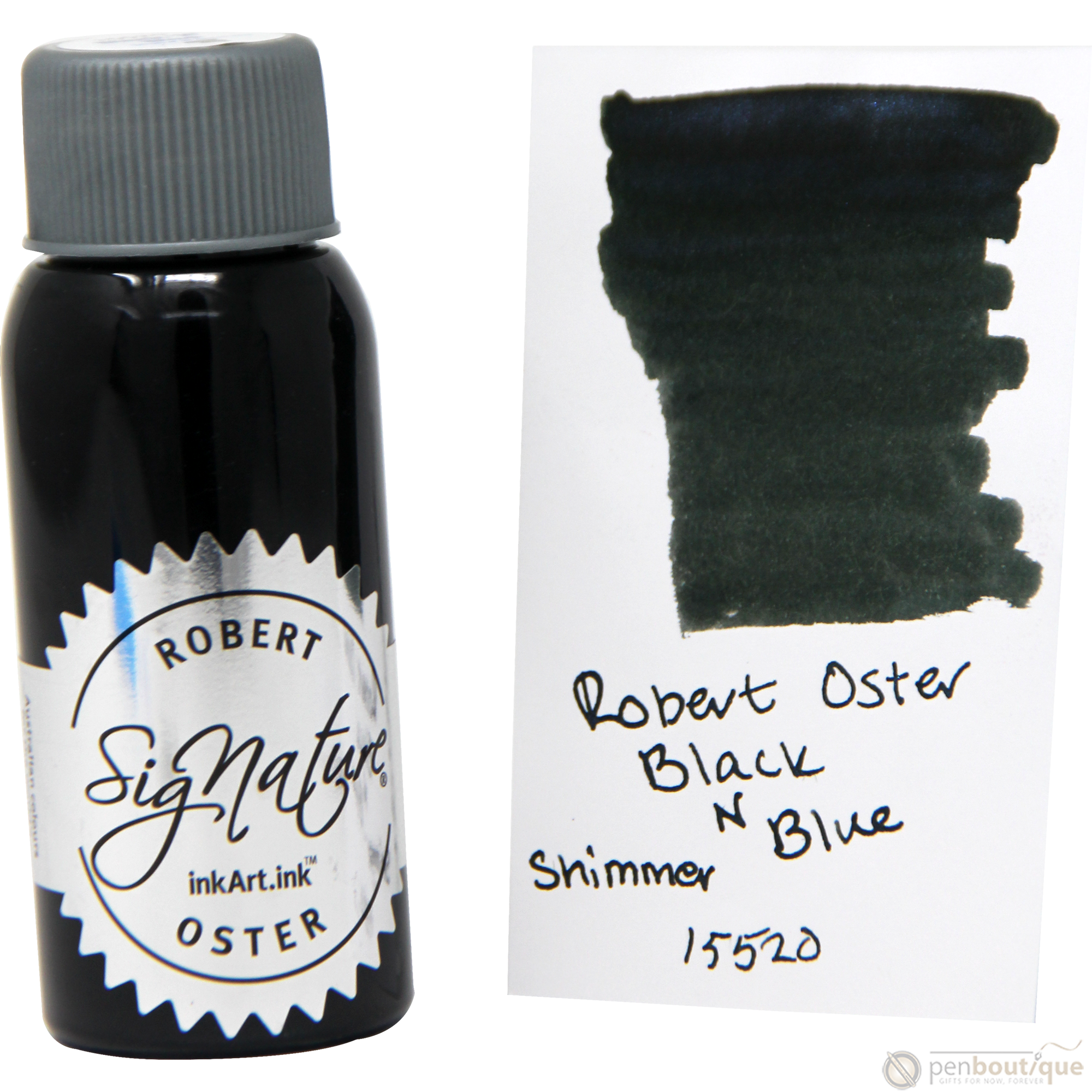 Robert Oster Shake'N'Shimmy Ink Bottle - Black'N'Blue - 50ml-Pen Boutique Ltd