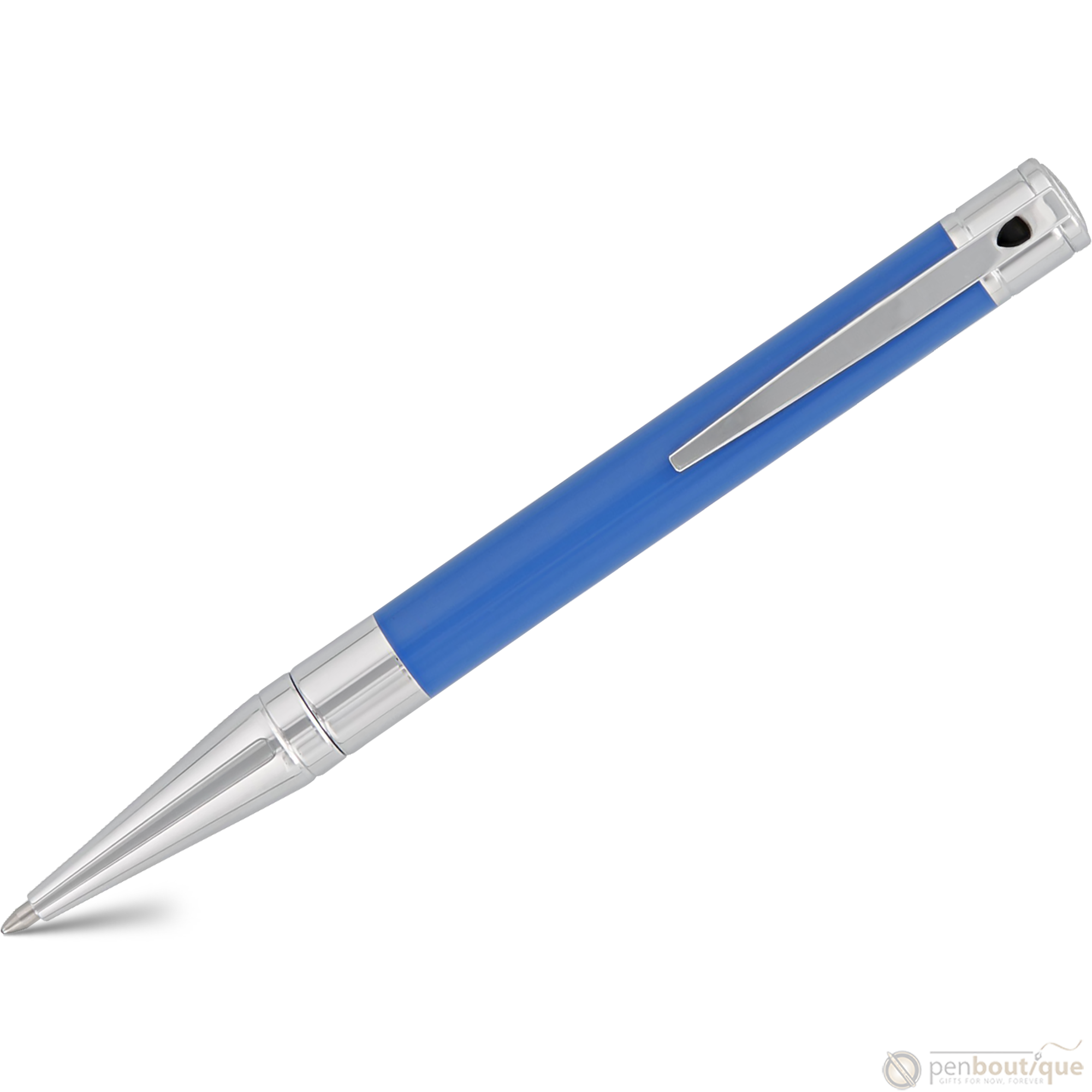 S T Dupont D-Initial Ballpoint Pen - Electric Blue-Pen Boutique Ltd