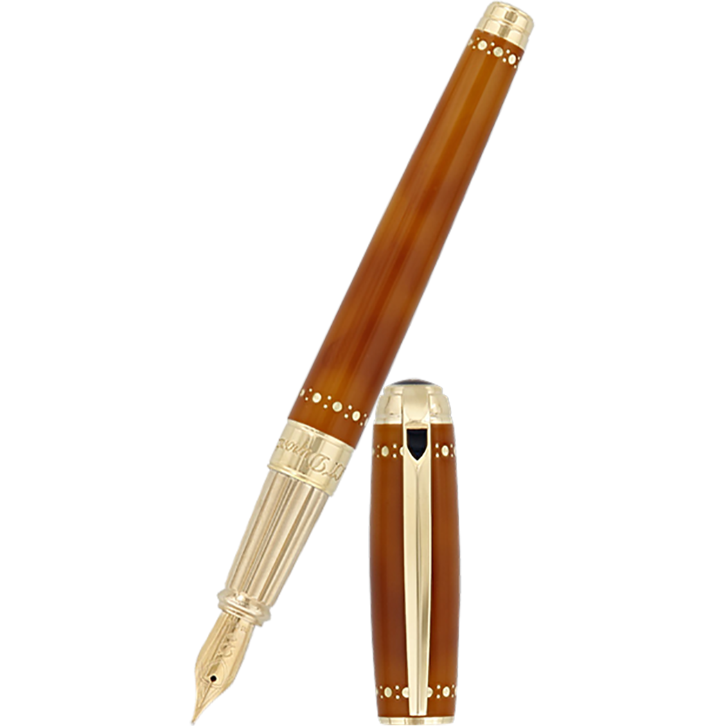 S T Dupont Line D Fountain Pen - Derby - Yellow Gold Trim-Pen Boutique Ltd