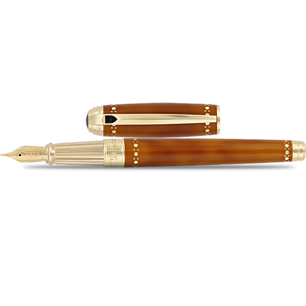 S T Dupont Line D Fountain Pen - Derby - Yellow Gold Trim-Pen Boutique Ltd