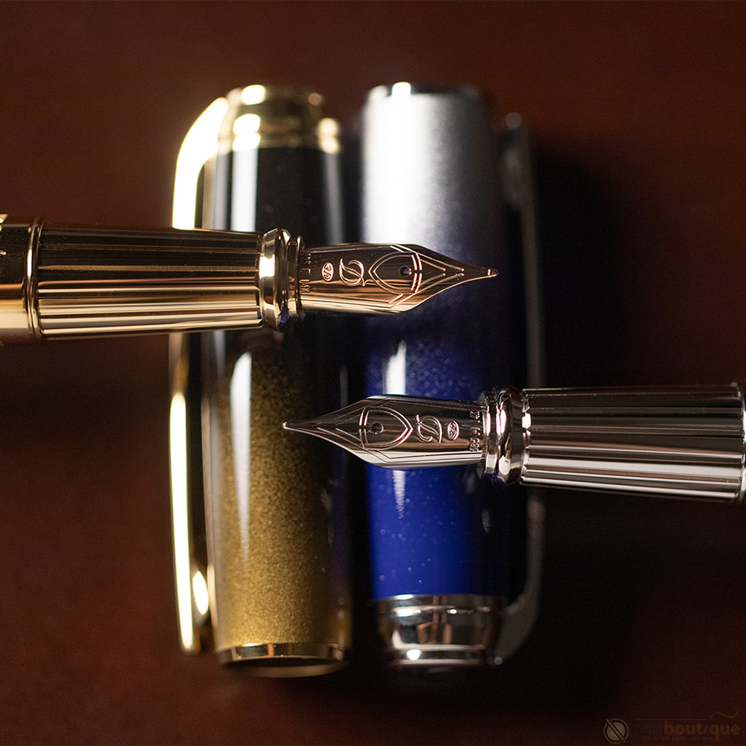 S T Dupont Line D Fountain Pen - Sunburst Black - Yellow Gold Trim (USA Exclusive Edition)-Pen Boutique Ltd