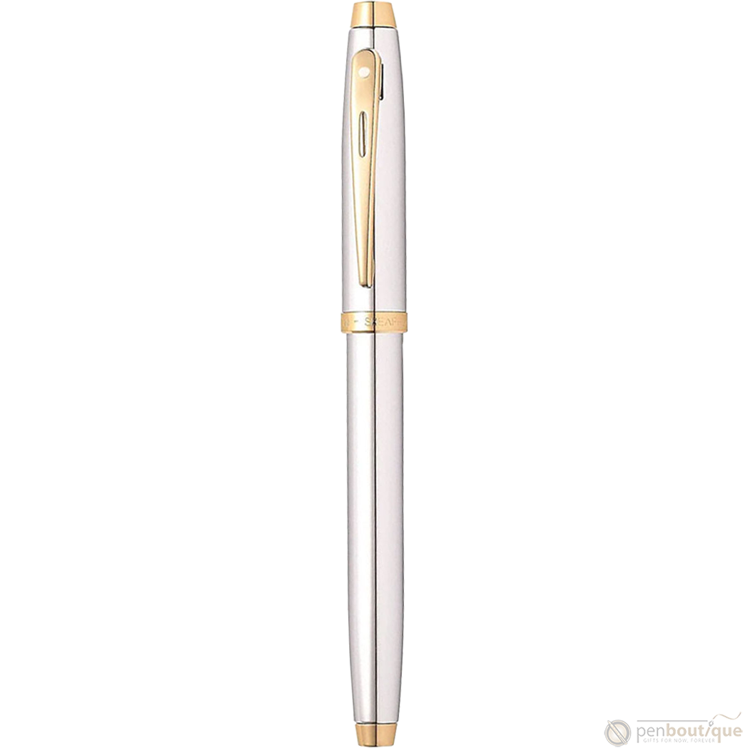 Sheaffer 100 Fountain Pen - Chrome with Gold