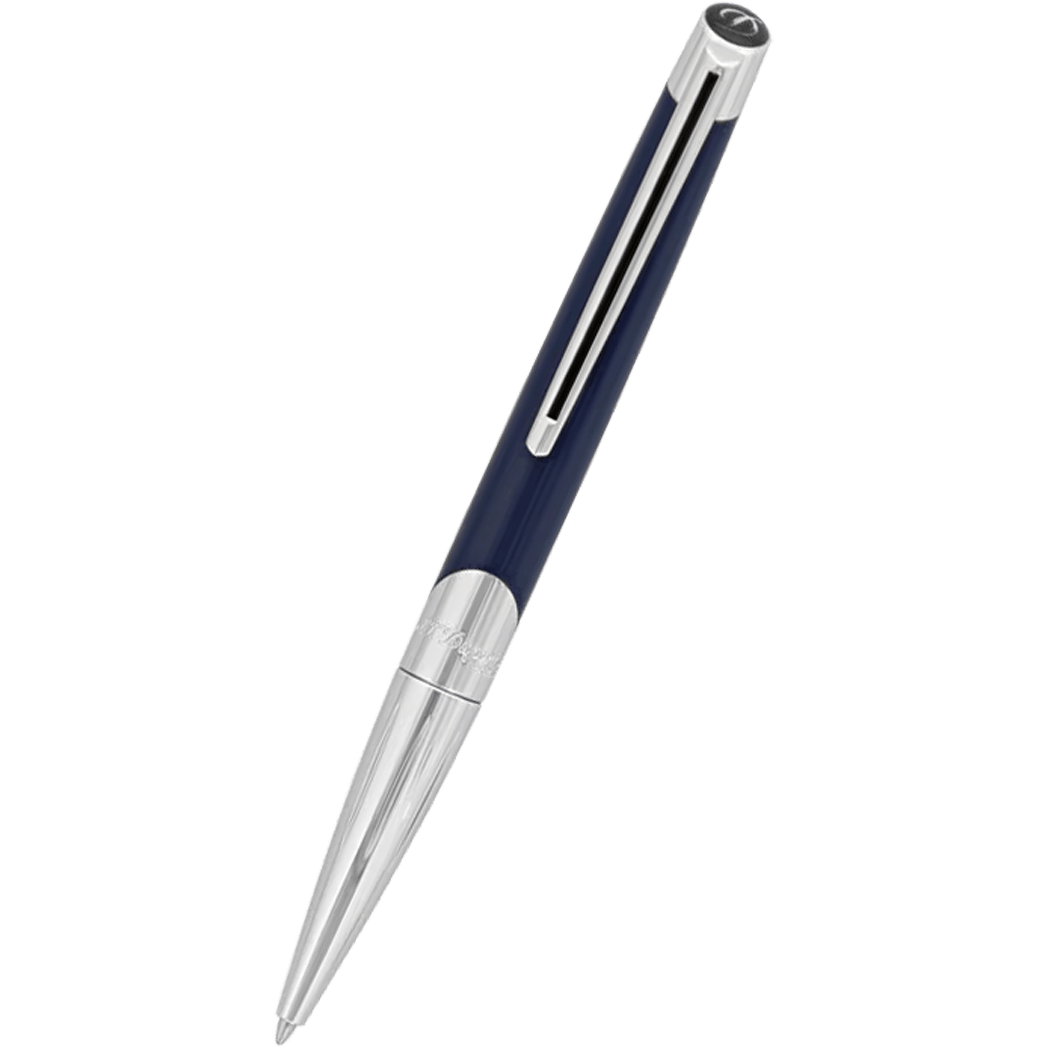 ST Dupont Defi Millennium Silver/Blue Navy Ballpoint Pen-Pen Boutique Ltd