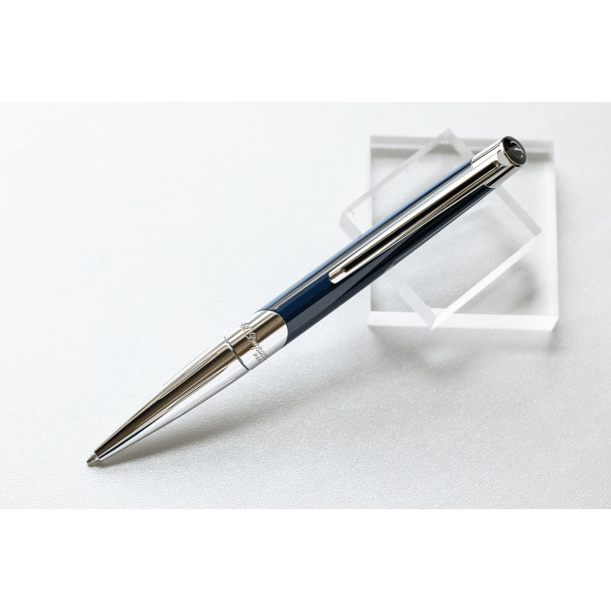 ST Dupont Defi Millennium Silver/Blue Navy Ballpoint Pen-Pen Boutique Ltd