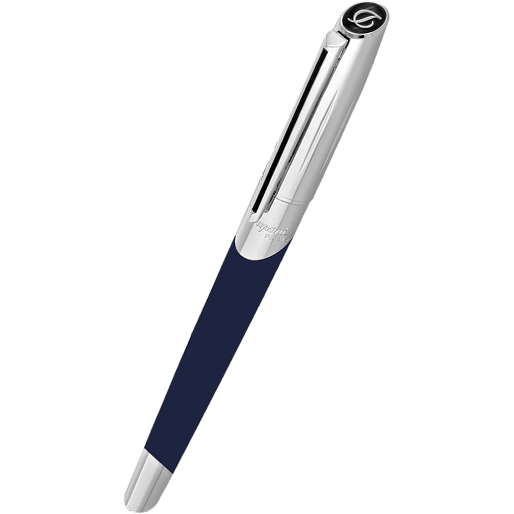 ST Dupont Defi Millennium Silver/Blue Navy Fountain Pen-Pen Boutique Ltd