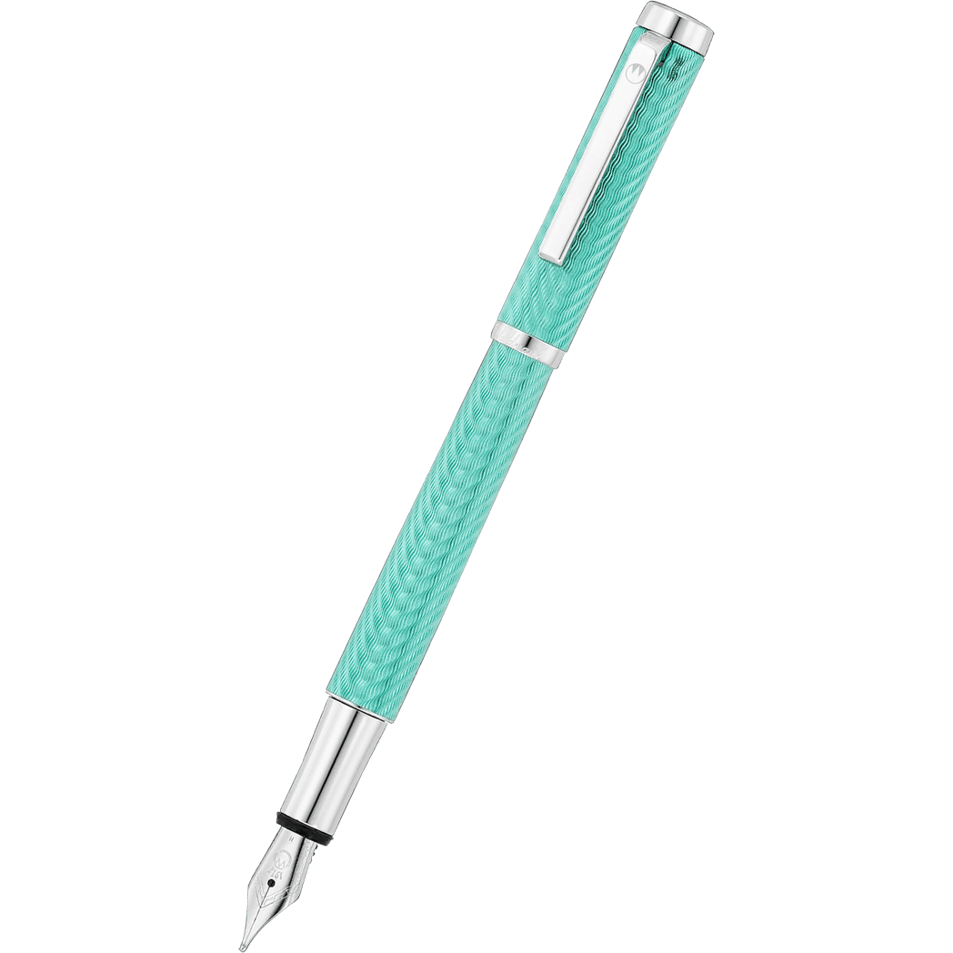 Waldmann Liberty Aquamarine Fountain Pen Stainless Steel Broad