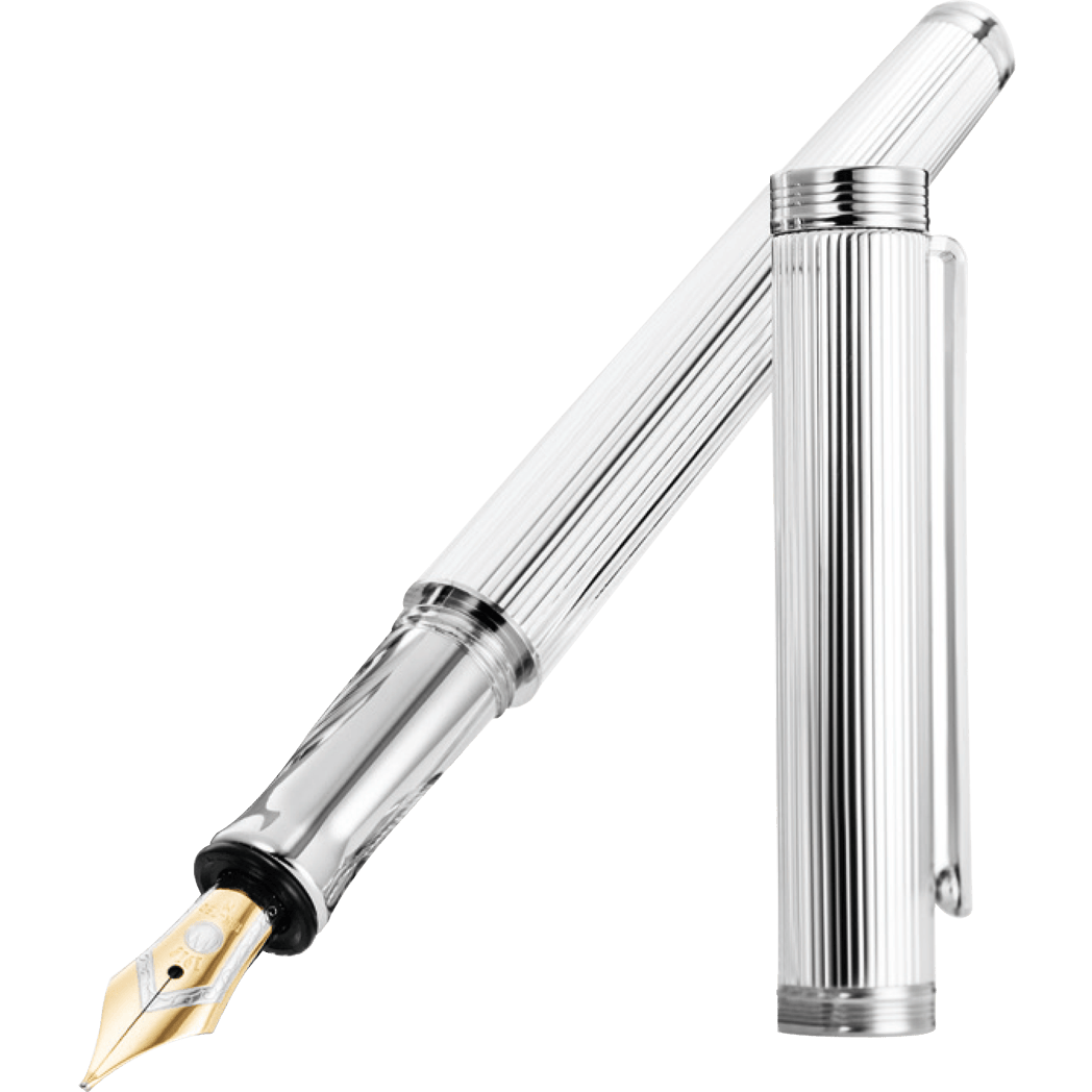 Waldmann Tapio Fountain Pen - Sterling Pinstripe Pattern-Pen Boutique Ltd