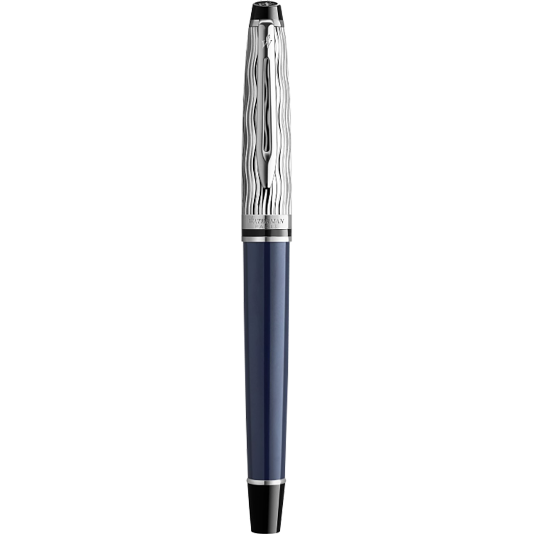 Waterman Expert L’Essence du Bleu Rollerball Pen - Metal & Blue-Pen Boutique Ltd