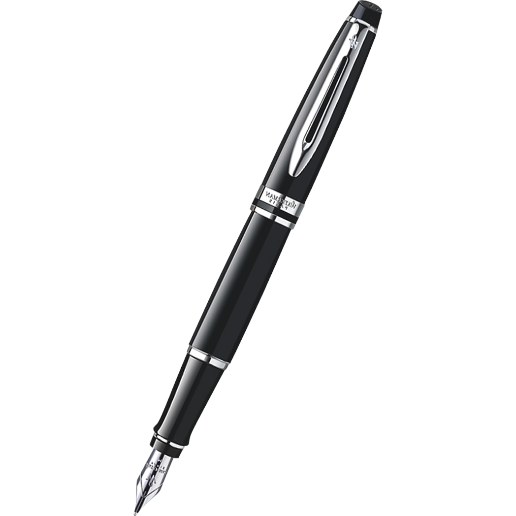 Waterman Fountain Pen - Expert - Black / Chrome / Medium