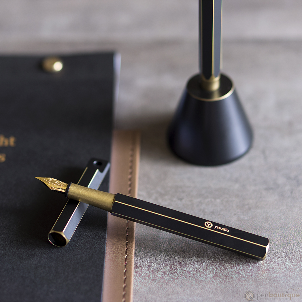 YStudio Brassing Portable Fountain Pen - Black-Pen Boutique Ltd