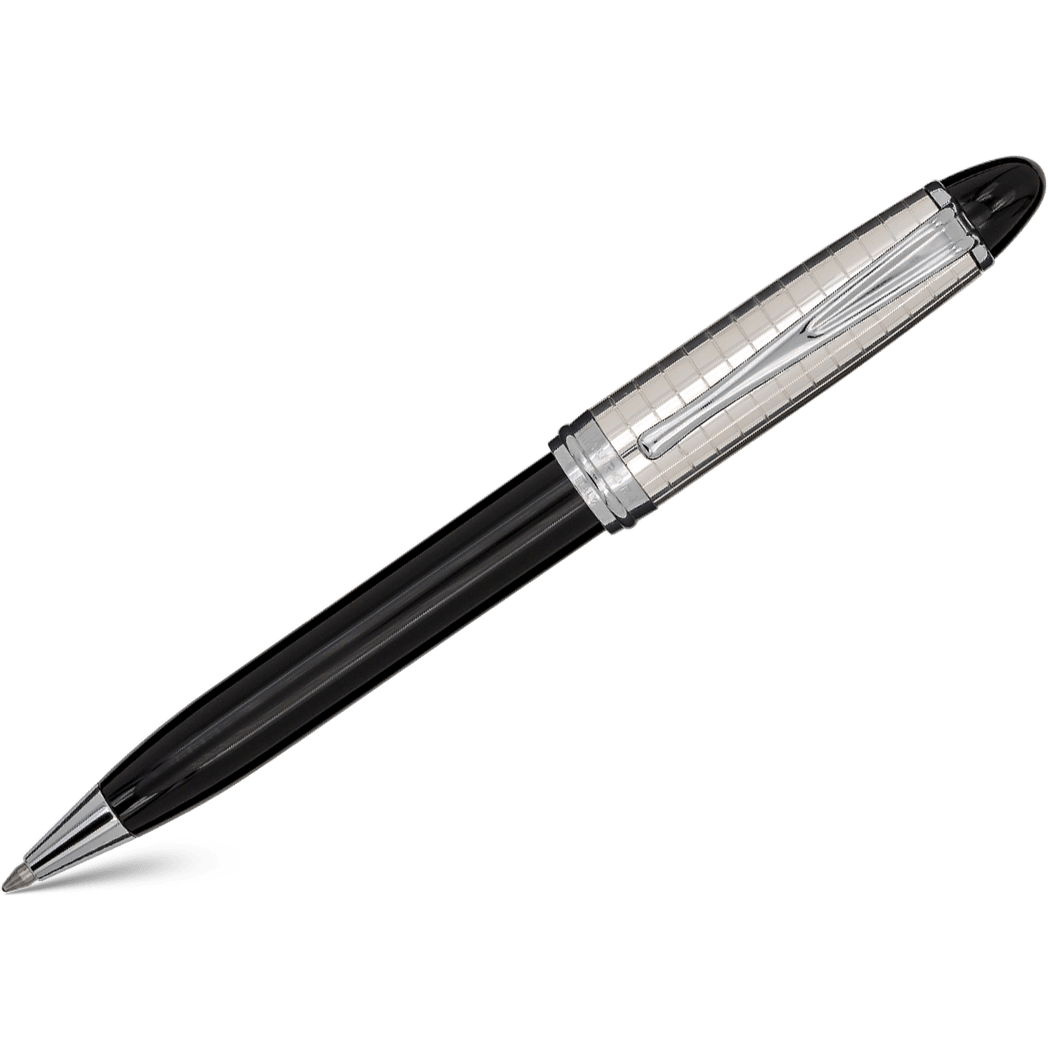 Aurora Ipsilon Ballpoint Pen - Black (Quadra Pattern)-Pen Boutique Ltd