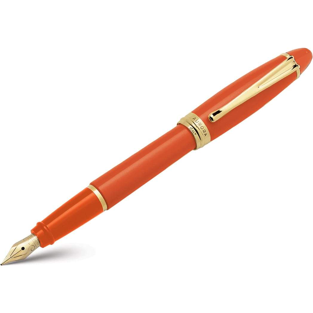 Aurora Ipsilon Fountain Pen - Seasons - Autumn Orange - Yellow Gold Trim-Pen Boutique Ltd