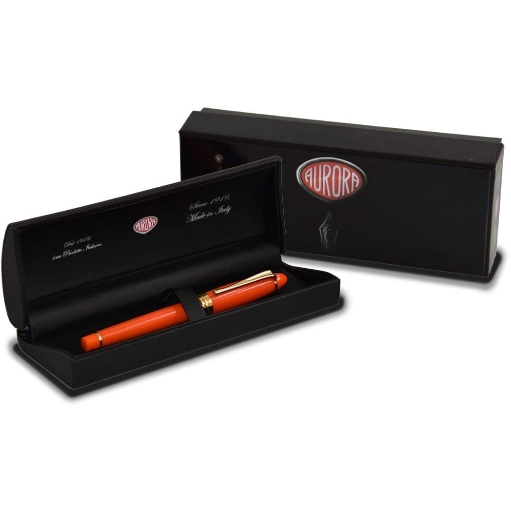 Aurora Ipsilon Fountain Pen - Seasons - Autumn Orange - Yellow Gold Trim-Pen Boutique Ltd