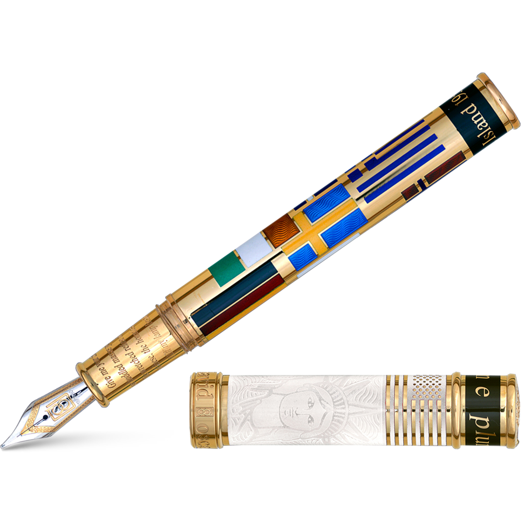 David Oscarson Ellis Island Fountain Pen - White-Pen Boutique Ltd