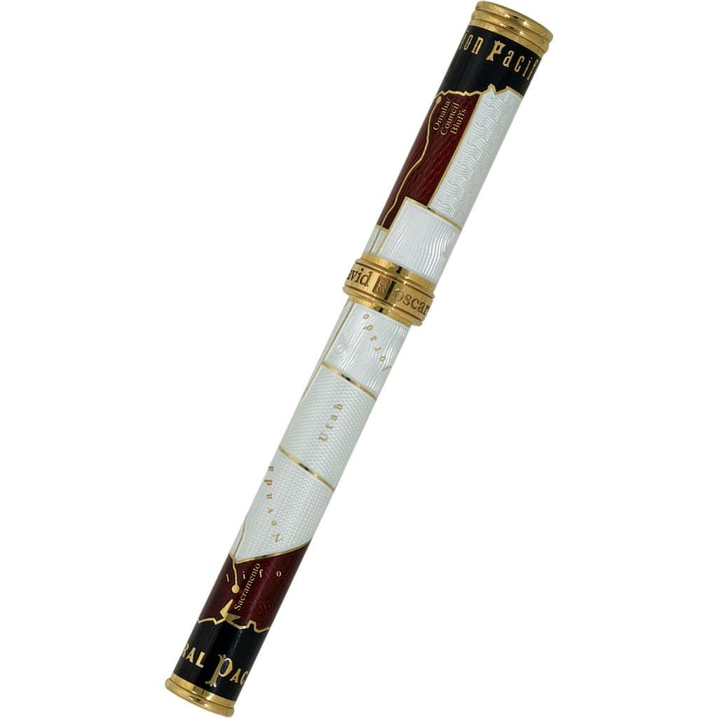 David Oscarson Golden Spike Rollerball Pen - Ruby Red-Pen Boutique Ltd