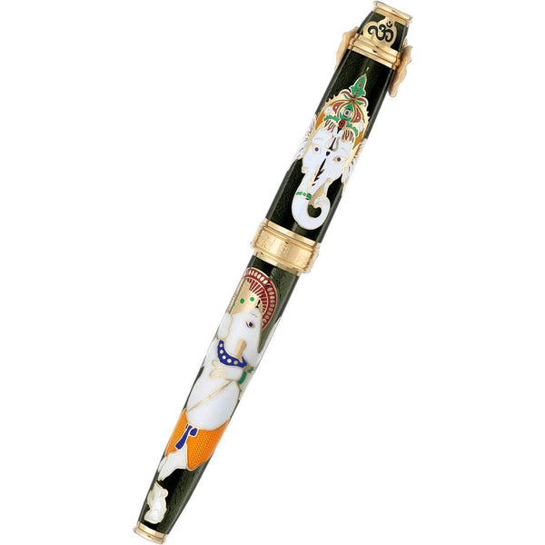 David Oscarson Lord Ganesha Rollerball Pen - Mossy Black-Pen Boutique Ltd