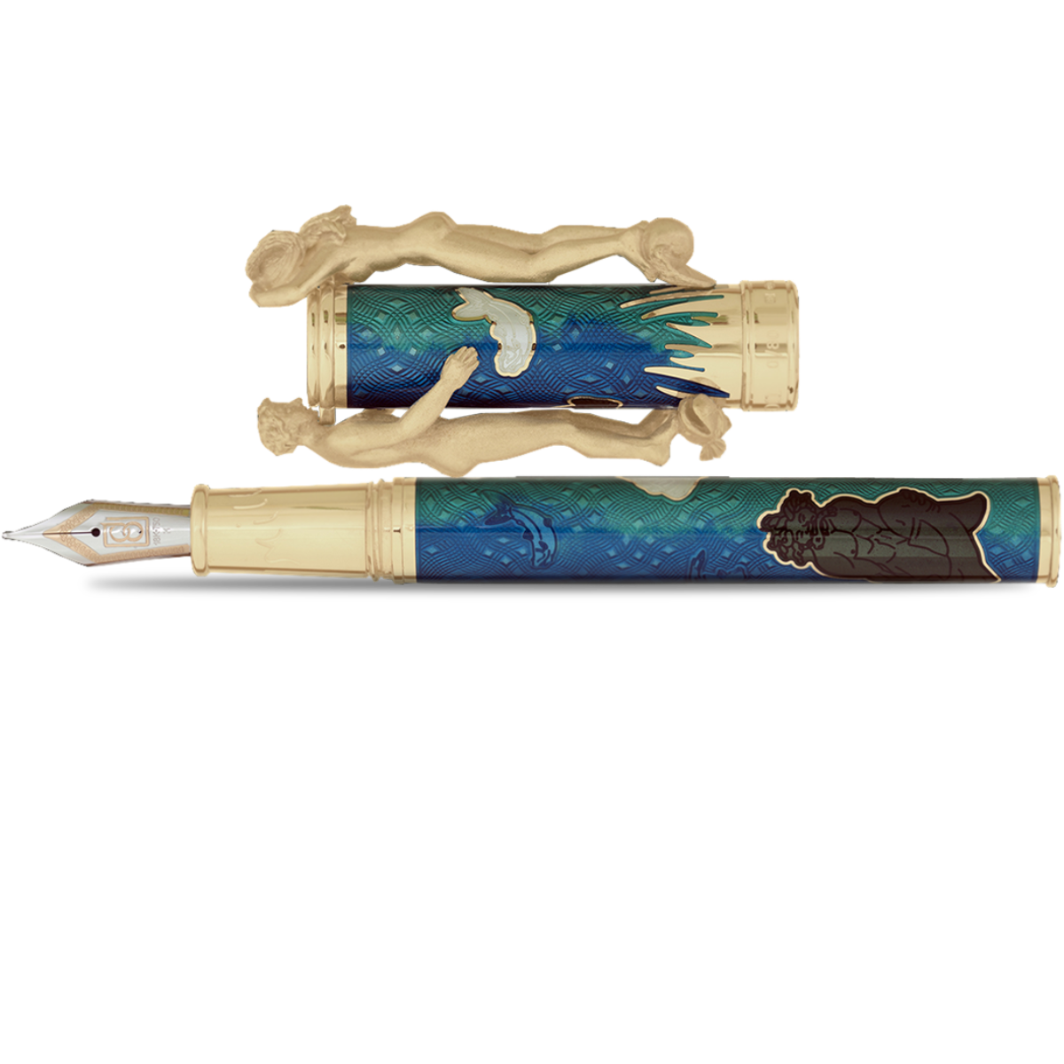 David Oscarson Marriage of the Waters Fountain Pen - Teal-Pen Boutique Ltd