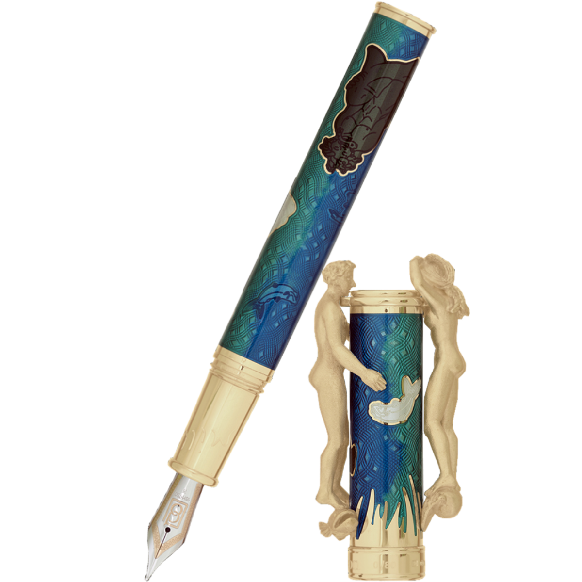 David Oscarson Marriage of the Waters Fountain Pen - Teal-Pen Boutique Ltd