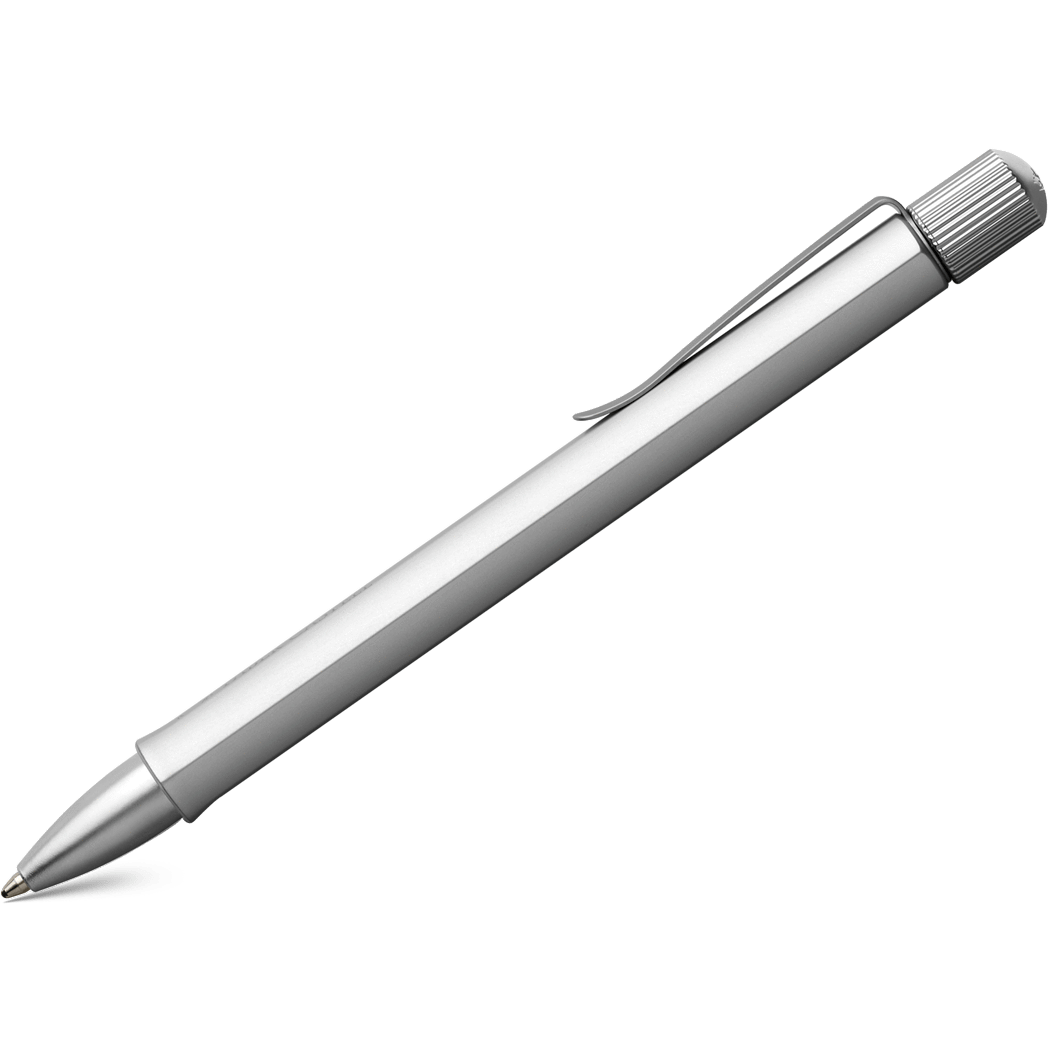 Faber Castell Hexo Ballpoint Pen - Silver-Pen Boutique Ltd