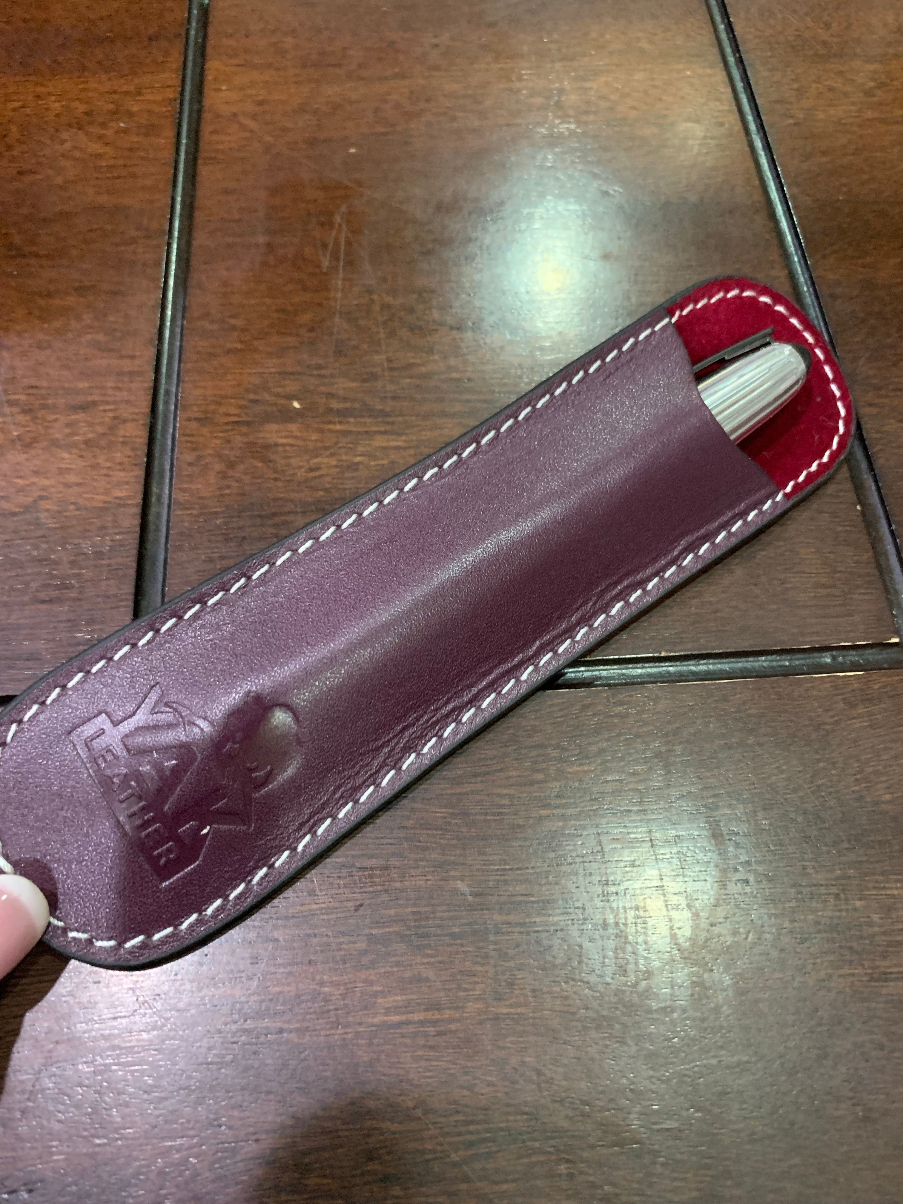 Pen Boutique Yak Leather Single Pen Sleeve - Purple-Pen Boutique Ltd