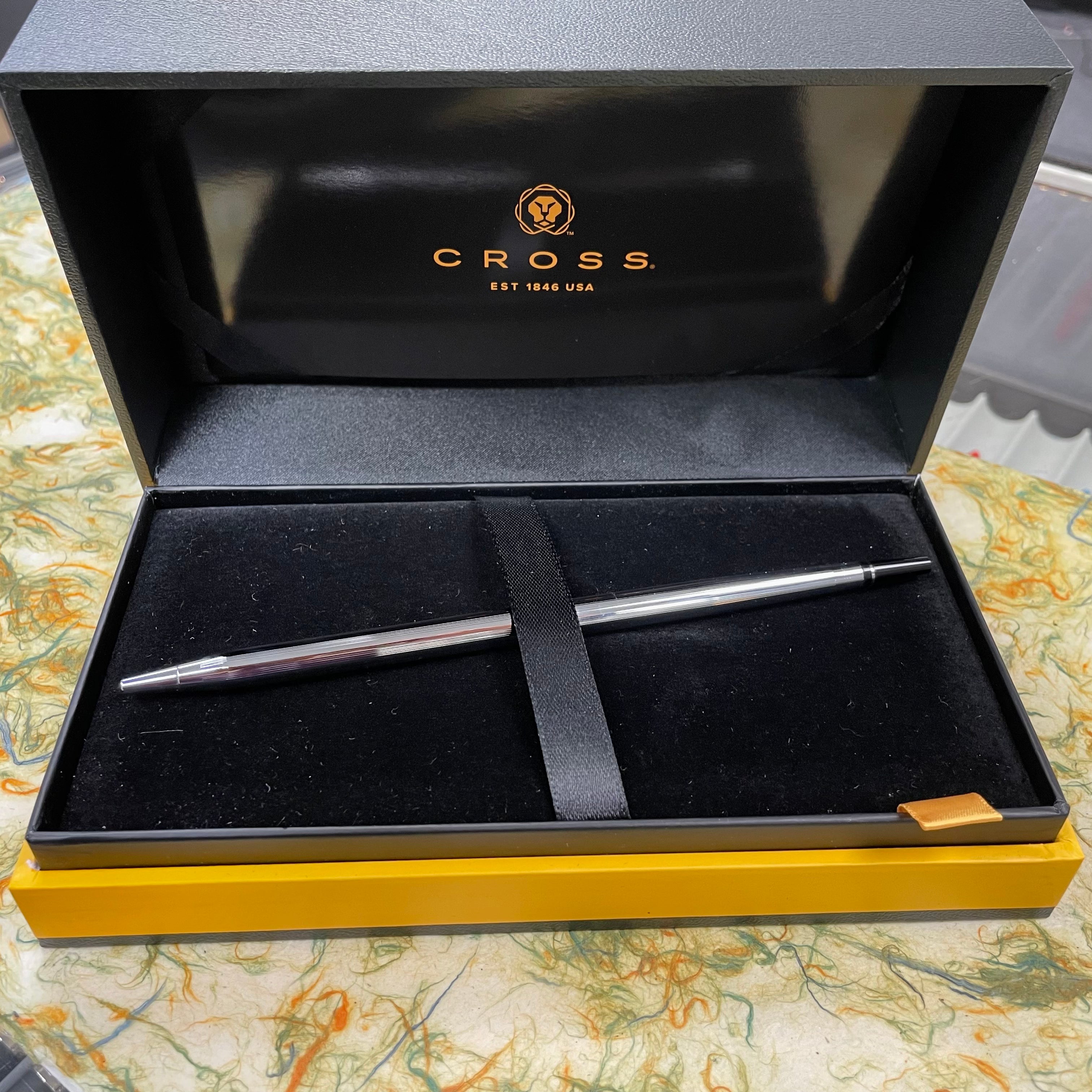 Cross Double Desk Set Accessory - Lustrous Chrome Ballpoint Pen-Pen Boutique Ltd