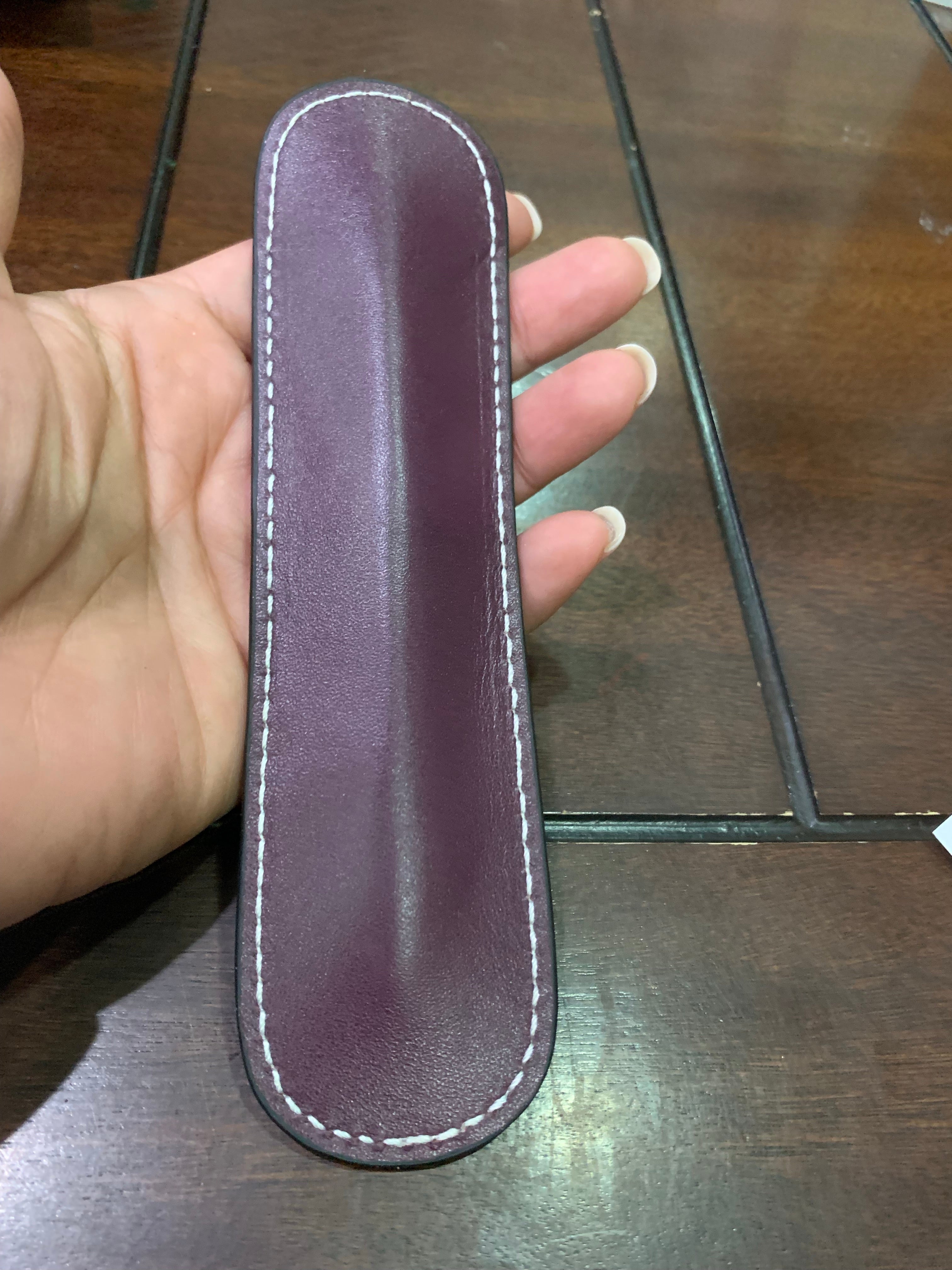 Pen Boutique Yak Leather Single Pen Sleeve - Purple-Pen Boutique Ltd