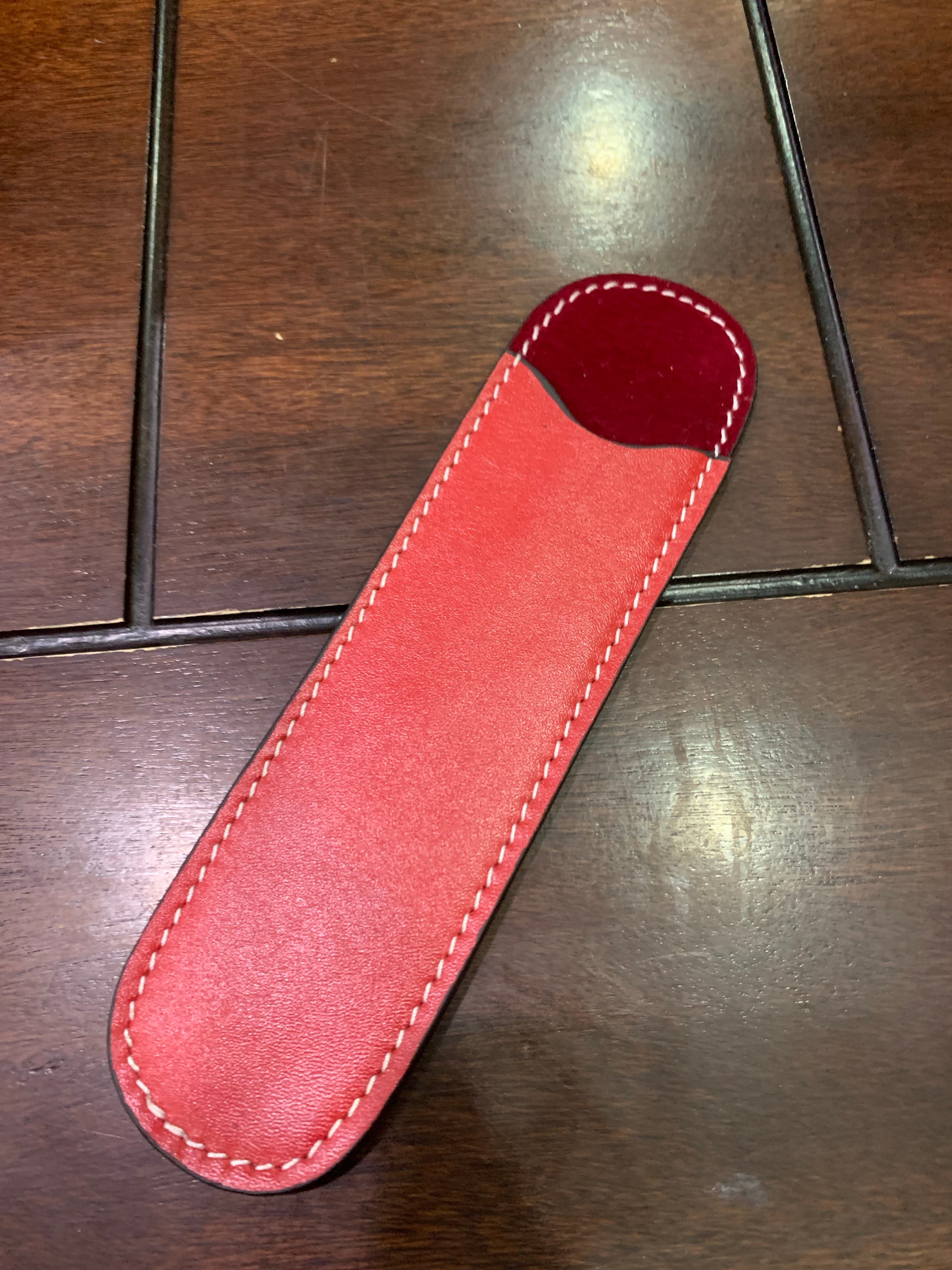 Pen Boutique Yak Leather Single Pen Sleeve - Red-Pen Boutique Ltd