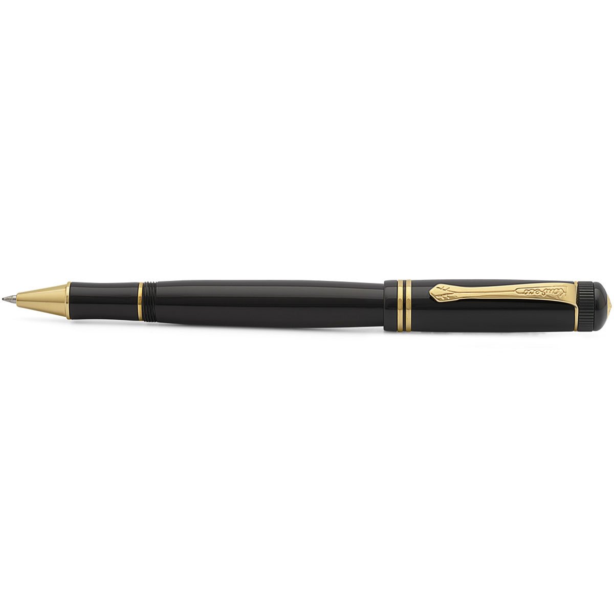 Kaweco Dia2 Rollerball Pen - Gold Trim - Black-Pen Boutique Ltd