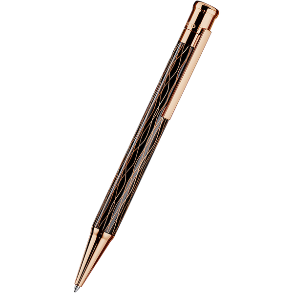 Otto Hutt Design 4 Ballpoint Pen - Black Wave - Rose Gold Trim-Pen Boutique Ltd