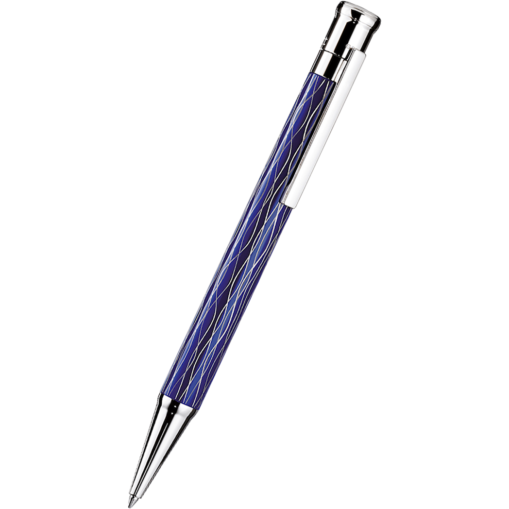 Otto Hutt Design 4 Ballpoint Pen - Blue Wave - Platinum Trim-Pen Boutique Ltd