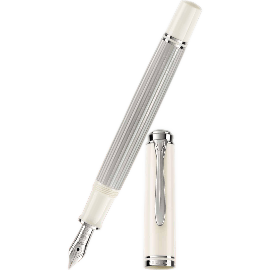 Pelikan Souveran Fountain Pen - M405 Silver-White - Pen Boutique Ltd