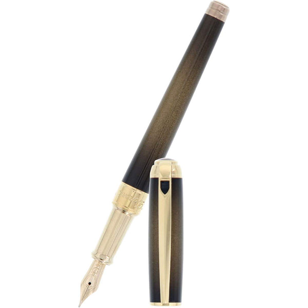 S T Dupont Line D Fountain Pen - Sunburst Bronze-Pen Boutique Ltd